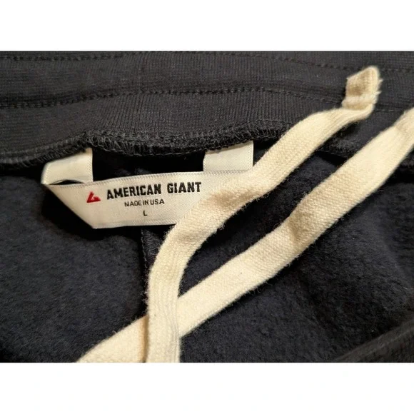 American Giant Mens Black Cargo Sweatpants Fleece Relaxed Fit Made in USA Large - Picture 4 of 5